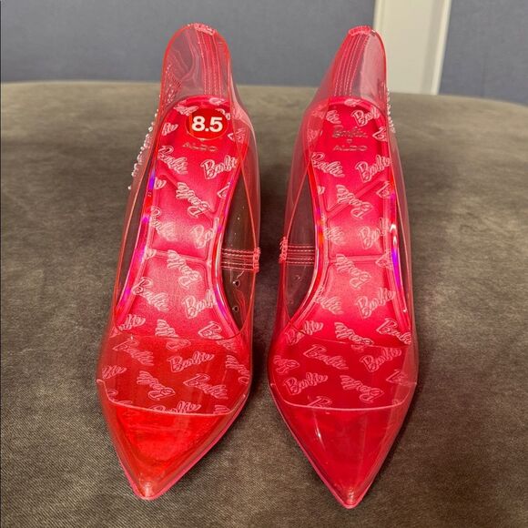 Barbie x ALDO Barbiestessy Collection Pink Translucent Pointed Toe Pumps 8.5 NEW - Picture 9 of 15